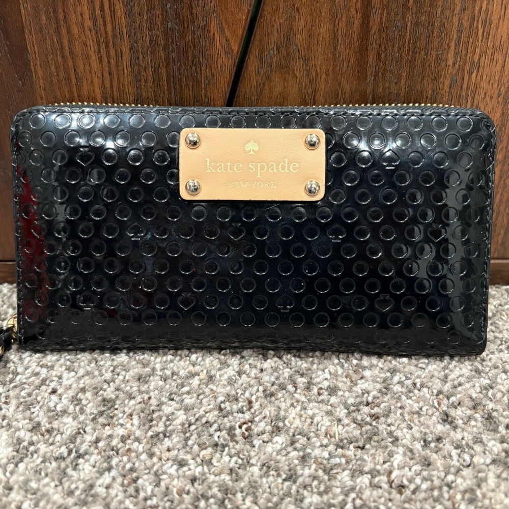 Kate Spade Black Embossed Wallet